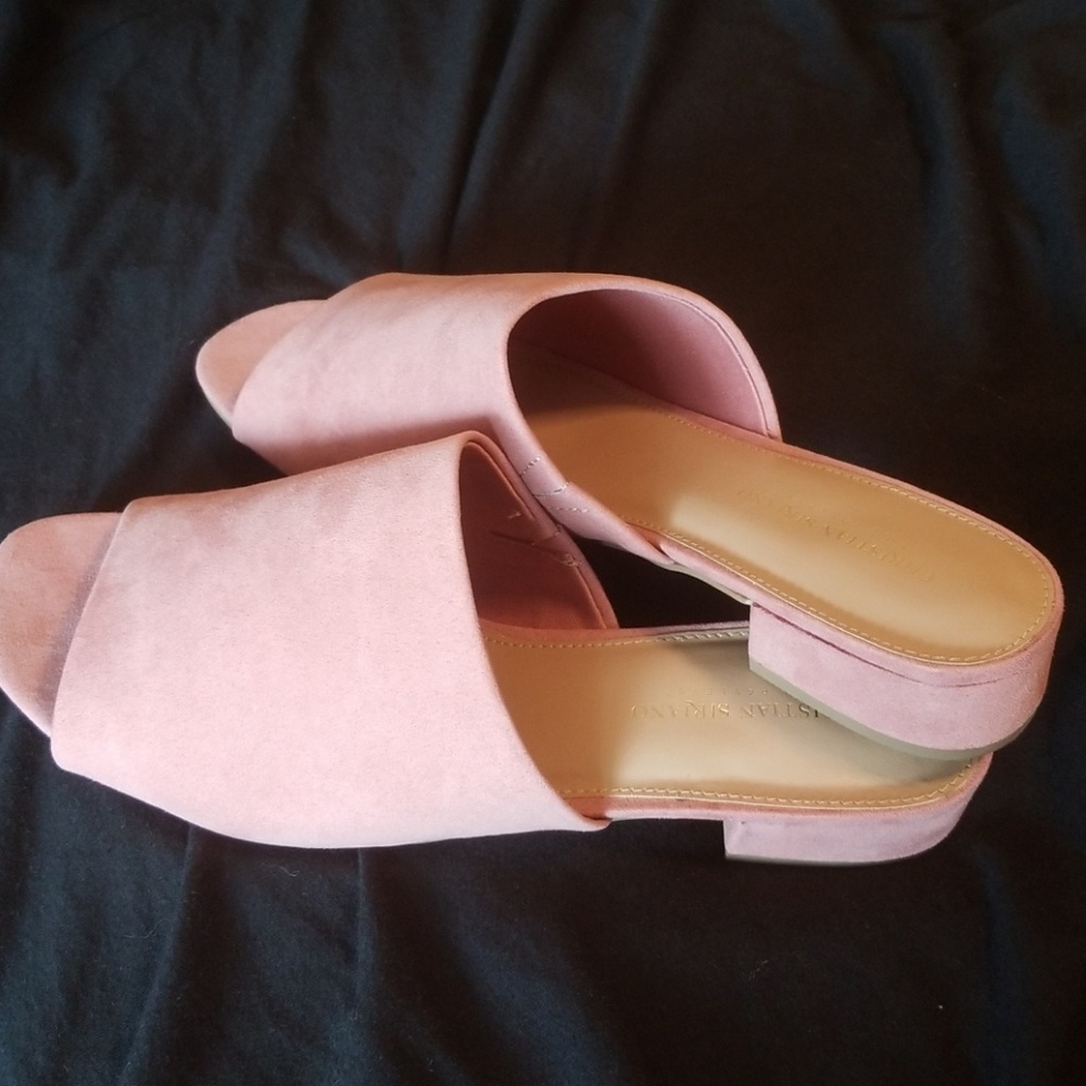 NIB Pink suede mules size 12